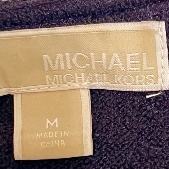 Michael Kors Deep Purple Sweater Dress or Tunic Long Sleeve Zip Up Front Size M - Picture 7 of 7